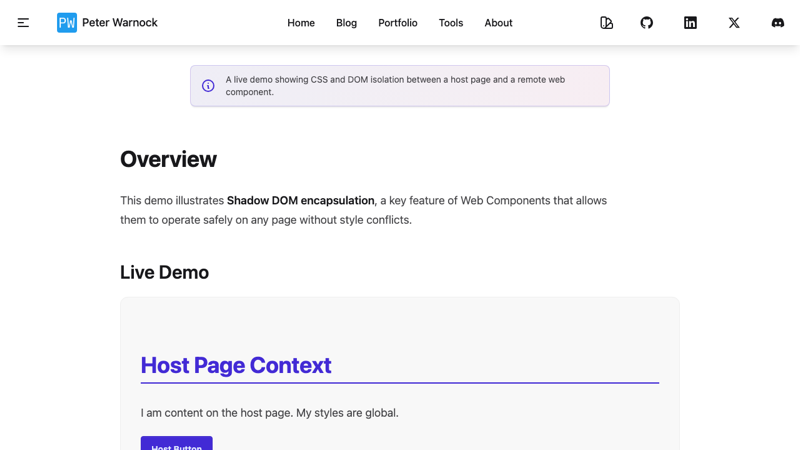Shadow DOM Isolation Demo