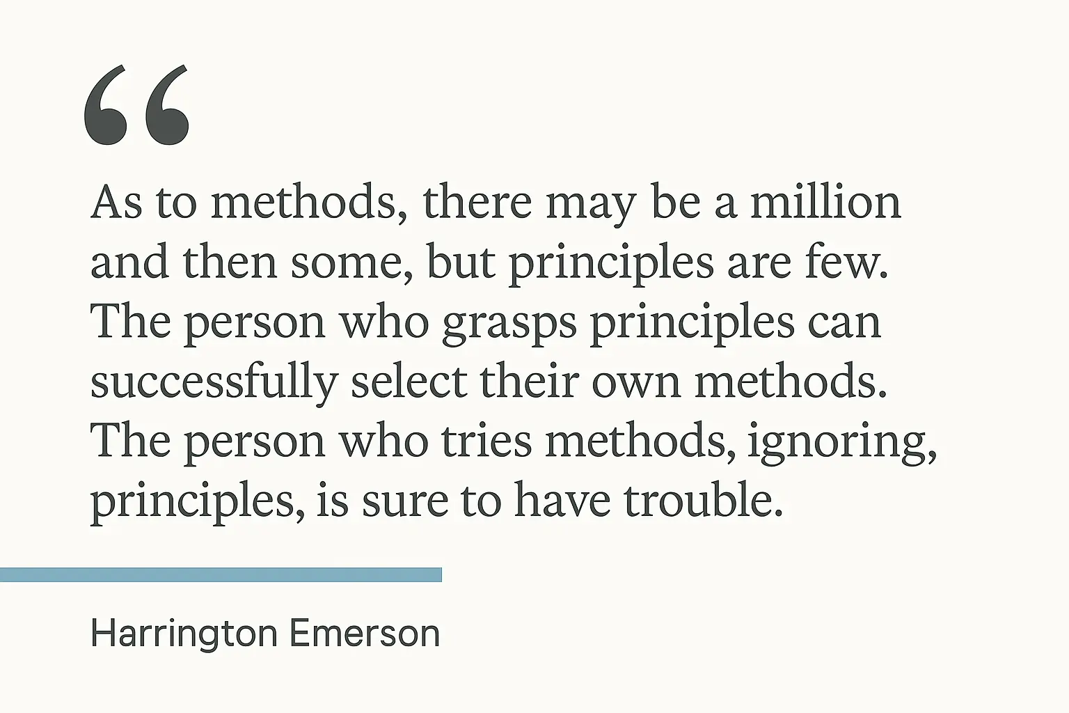 Principles Over Methods