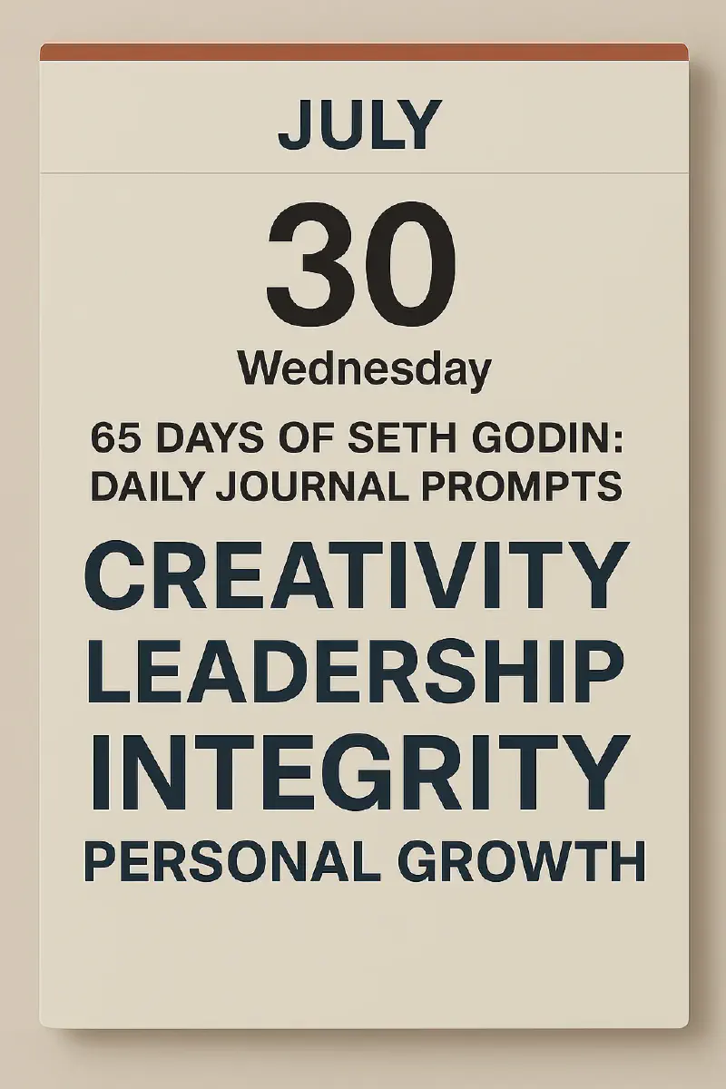 65 Days of Seth Godin: Daily Journal Prompts as a Calendar 65 Days of Seth Godin: Daily Journal Prompts as a Calendar